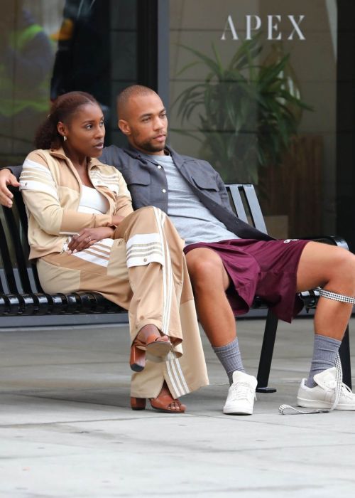 Issa Rae and Kendrick Sampson on the Set of Insecure HBO Max Series in Los Angeles 02/10/2021 3