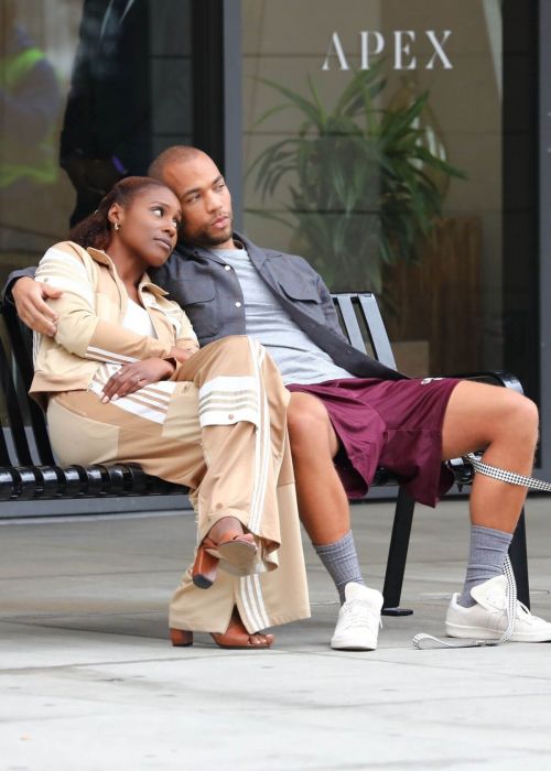 Issa Rae and Kendrick Sampson on the Set of Insecure HBO Max Series in Los Angeles 02/10/2021 5