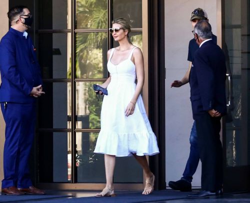 Ivanka Trump in White Dress and Jared Kushner Leaves Her Property in Miami, Florida 02/09/2021 2