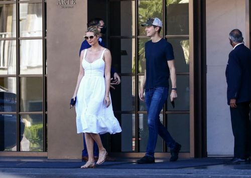 Ivanka Trump in White Dress and Jared Kushner Leaves Her Property in Miami, Florida 02/09/2021 3