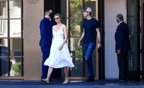 Ivanka Trump in White Dress and Jared Kushner Leaves Her Property in Miami, Florida 02/09/2021 4