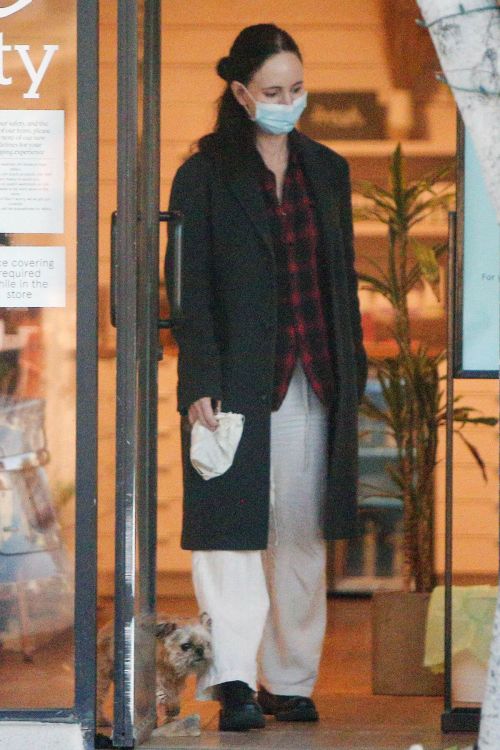 Madeleine Stowe walks with Her Dog Out in Los Angeles 02/09/2021 1