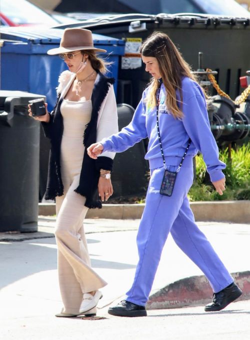 Alessandra Ambrosio wore a Chic Jumpsuit and Beige Fedora Hat as She is Out for Coffee with her Pal in Malibu 03/14/2021 5