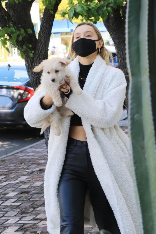Alexis Ren Showcased Her Flat Tummy During Coffee Run with Her Dog in West Hollywood 03/11/2021