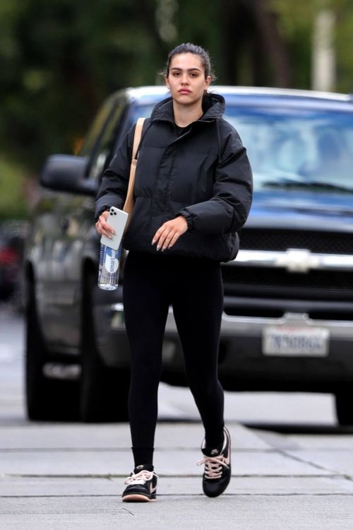 Amelia Gray Hamlin in Black Sportswear Heading to a Gym in West Hollywood 03/12/2021