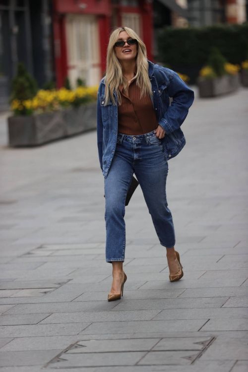 Ashley Roberts Steps Out in Double Denim at Global Studios in London 03/16/2021 3