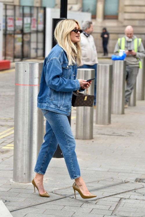 Ashley Roberts Steps Out in Double Denim at Global Studios in London 03/16/2021 2