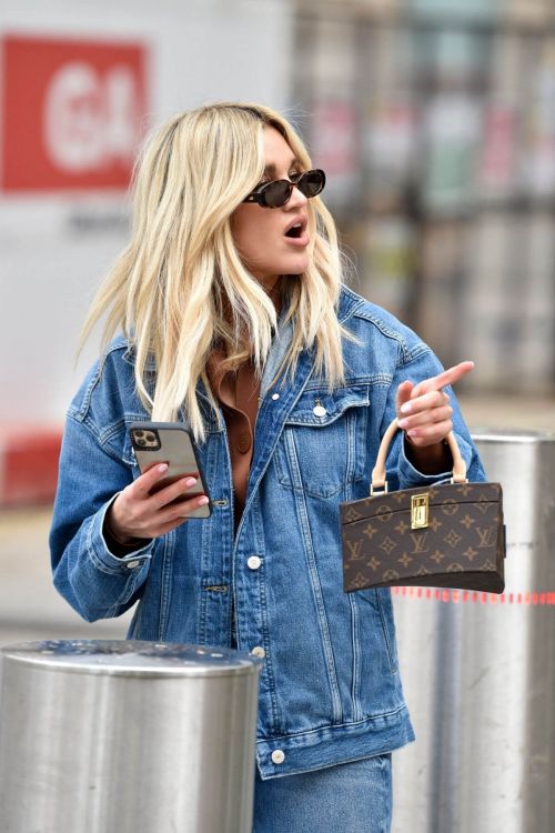 Ashley Roberts Steps Out in Double Denim at Global Studios in London 03/16/2021 9