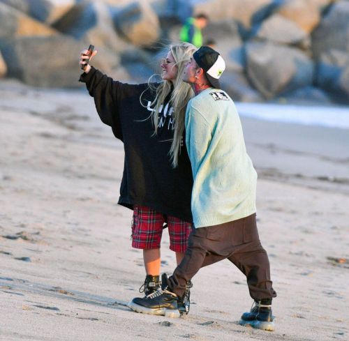 Avril Lavigne and Her Boyfriend Mod Sun Out at a Beach in Santa Monica 03/11/2021 10