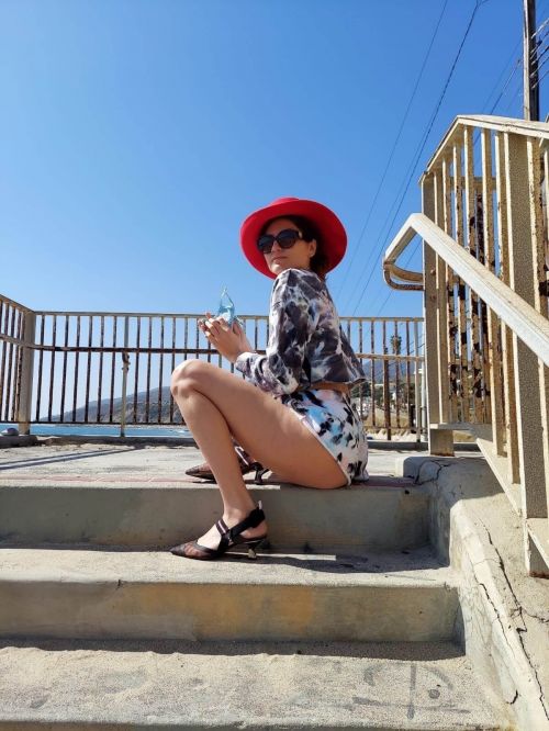 Blanca Blanco in a Tie-Dye Ensemble Out a Beach in Santa Monica 03/14/2021 7