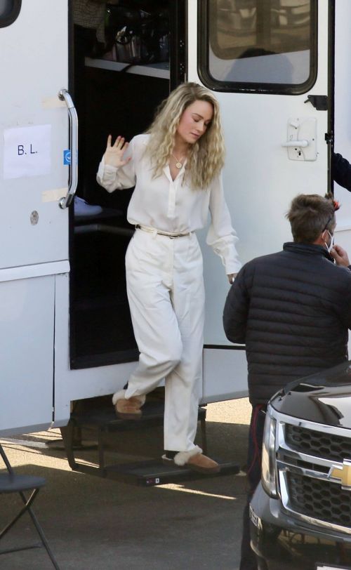 Brie Larson Spotted on a Film Set in Los Angeles 03/09/2021
