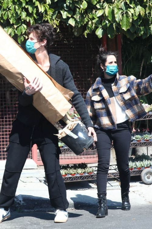 Camila Cabello and Shawn Mendes Shop for Plants and Flowers in Los Angeles 03/13/2021 2