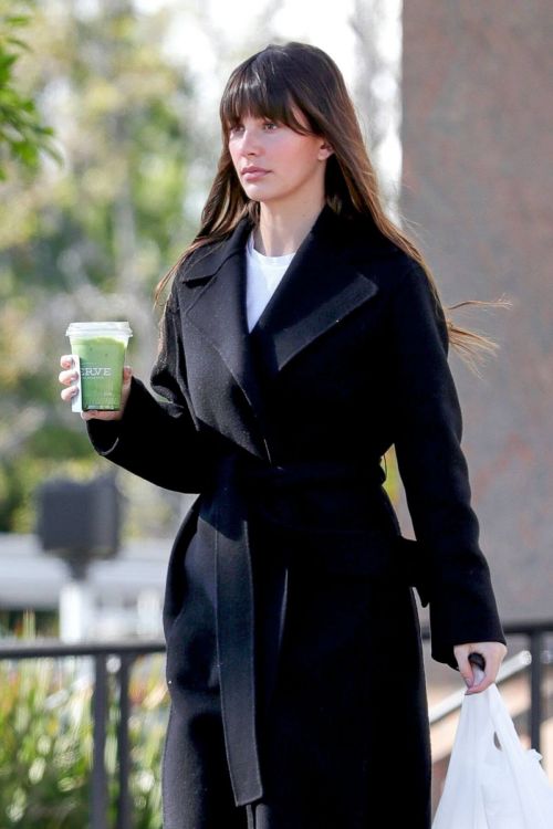 Camila Morrone in Black Coat and Matching Boots Out in Los Angeles 03/11/2021 4