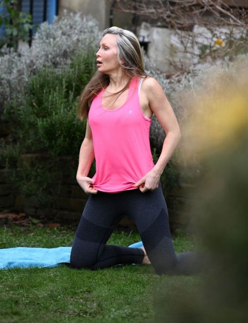 Caprice Bourret is Doing Yoga at a Park in London 03/23/2021 10