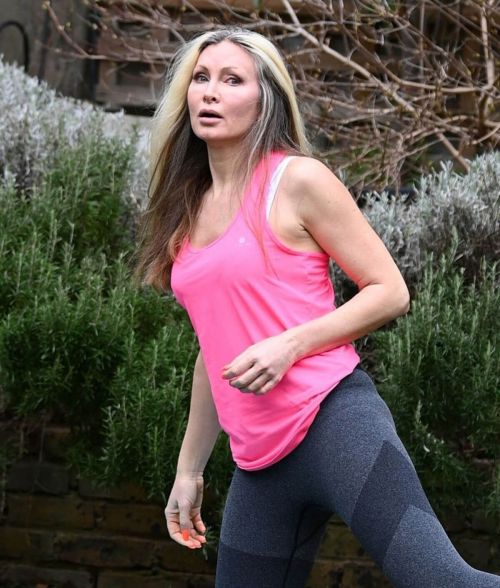 Caprice Bourret is Doing Yoga at a Park in London 03/23/2021