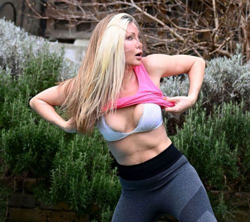 Caprice Bourret is Doing Yoga at a Park in London 03/23/2021 12