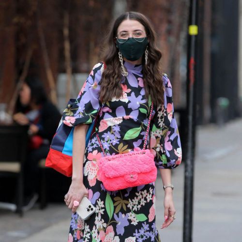 Caroline Vazzana in Floral Dress Out in New York 03/11/2021 1
