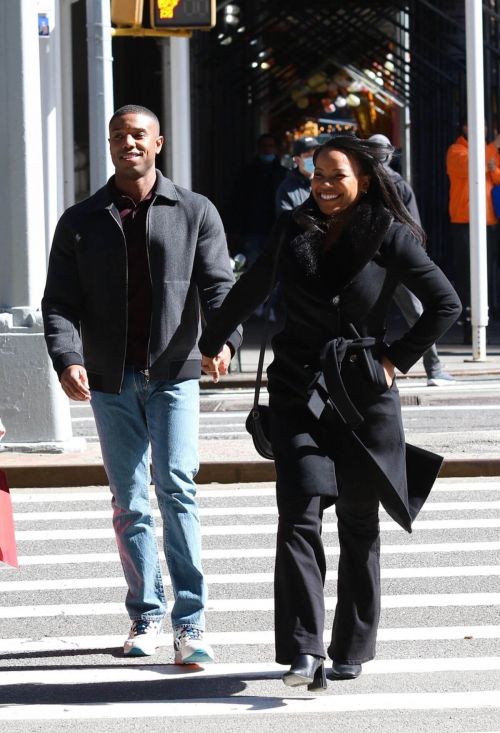 Chante Adams and Michael B. Jordan Hold Hands as They are Filming for A Journal for Jordan 03/12/2021 1