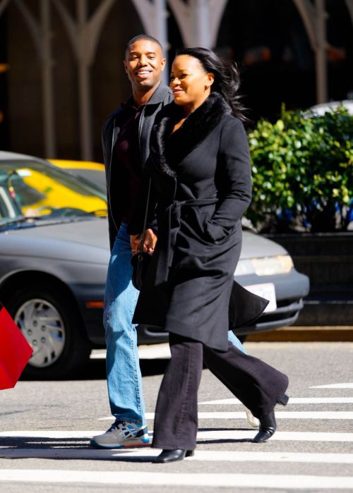 Chante Adams and Michael B. Jordan Hold Hands as They are Filming for A Journal for Jordan 03/12/2021 6