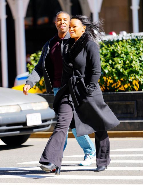 Chante Adams and Michael B. Jordan Hold Hands as They are Filming for A Journal for Jordan 03/12/2021 6
