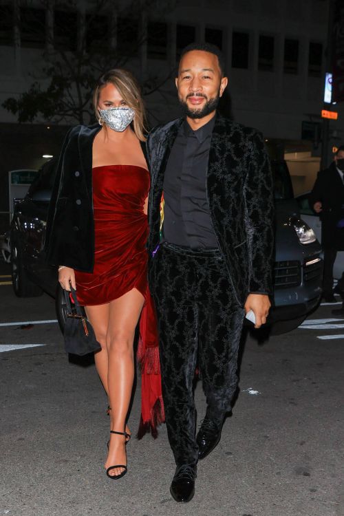 Chrissy Teigen and John Legend at Grammy After Party in Los Angeles 03/14/2021 2