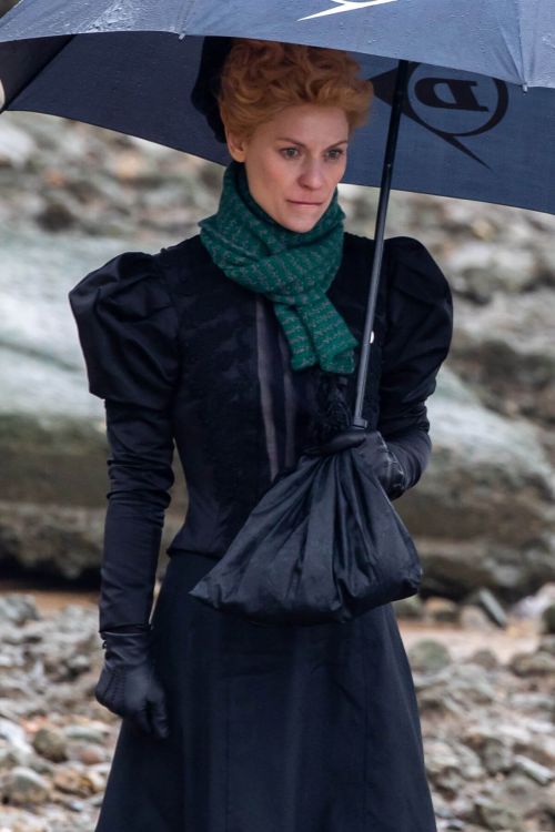 Claire Danes Wears Gown on the Set of The Essex Serpent in London 02/22/2021 2