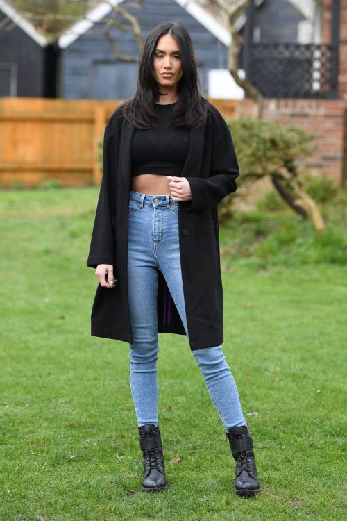 Clelia Theodorou in Denim on the Set of The Only Way is Essex 03/23/2021