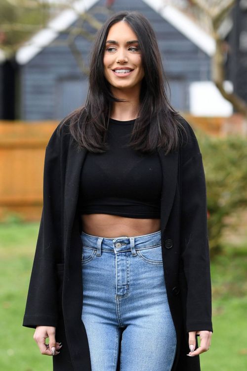 Clelia Theodorou in Denim on the Set of The Only Way is Essex 03/23/2021 3
