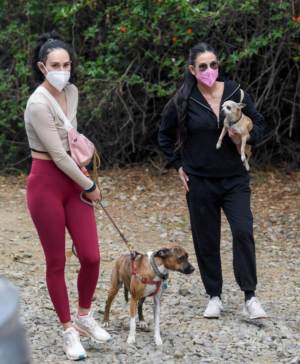 Demi Moore and Rumer Willis Out with their Dog for Hiking in Los Angeles 03/09/2021