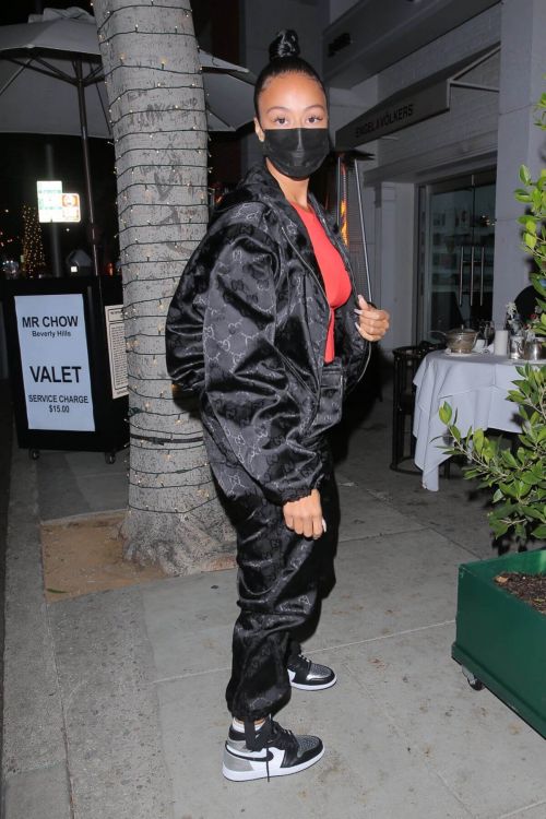 Draya Michele in Sweatsuit Enjoys at Mr. Chow in Beverly Hills 02/24/2021 4