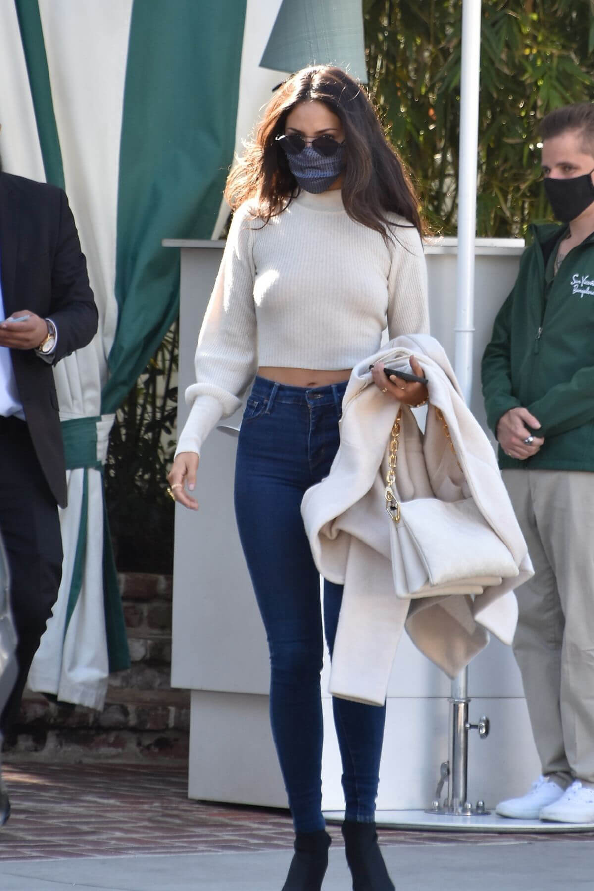 Eiza Gonzalez in Backless Cream Top Spotted at San Vicente Bungalows in West Hollywood 03/13/2021