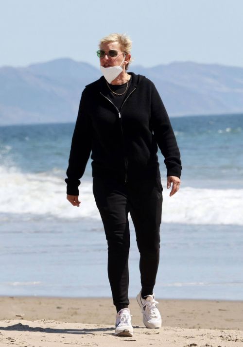 Ellen DeGeneres Enjoys at a Beach in Santa Barbara 03/21/2021