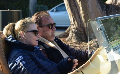 Heather Milligan and Arnold Schwarzenegger Spotted Out Driving in Los Angeles 03/13/2021 6