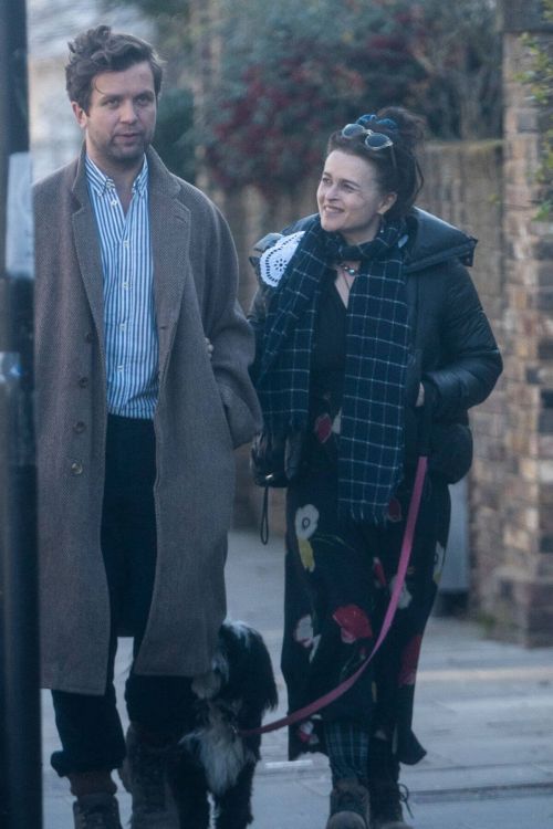Helena Bonham Carter and Rye Dag Holmboe Steps Out with Their Dogs in London 03/22/2021 4