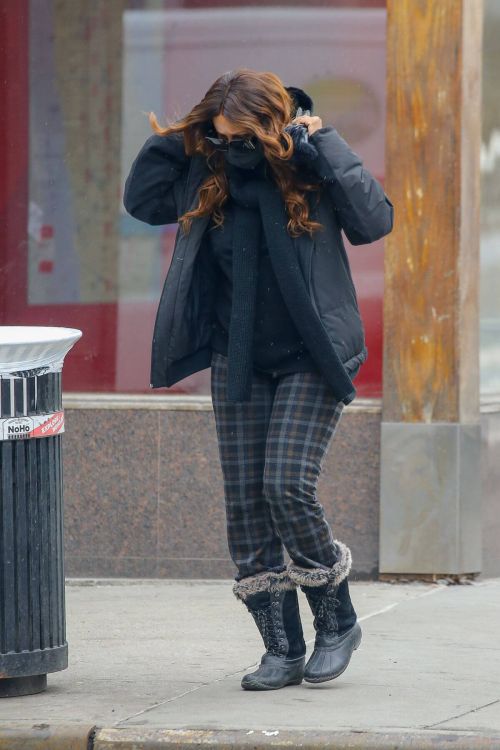 Iman In Black Hoodie Out and About in New York 02/23/2021