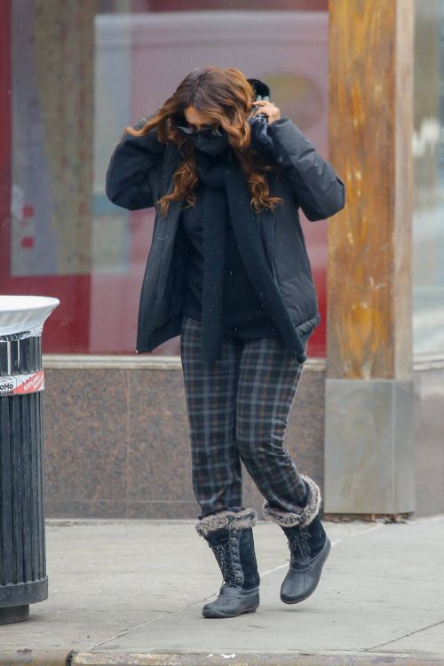 Iman In Black Hoodie Out and About in New York 02/23/2021 2