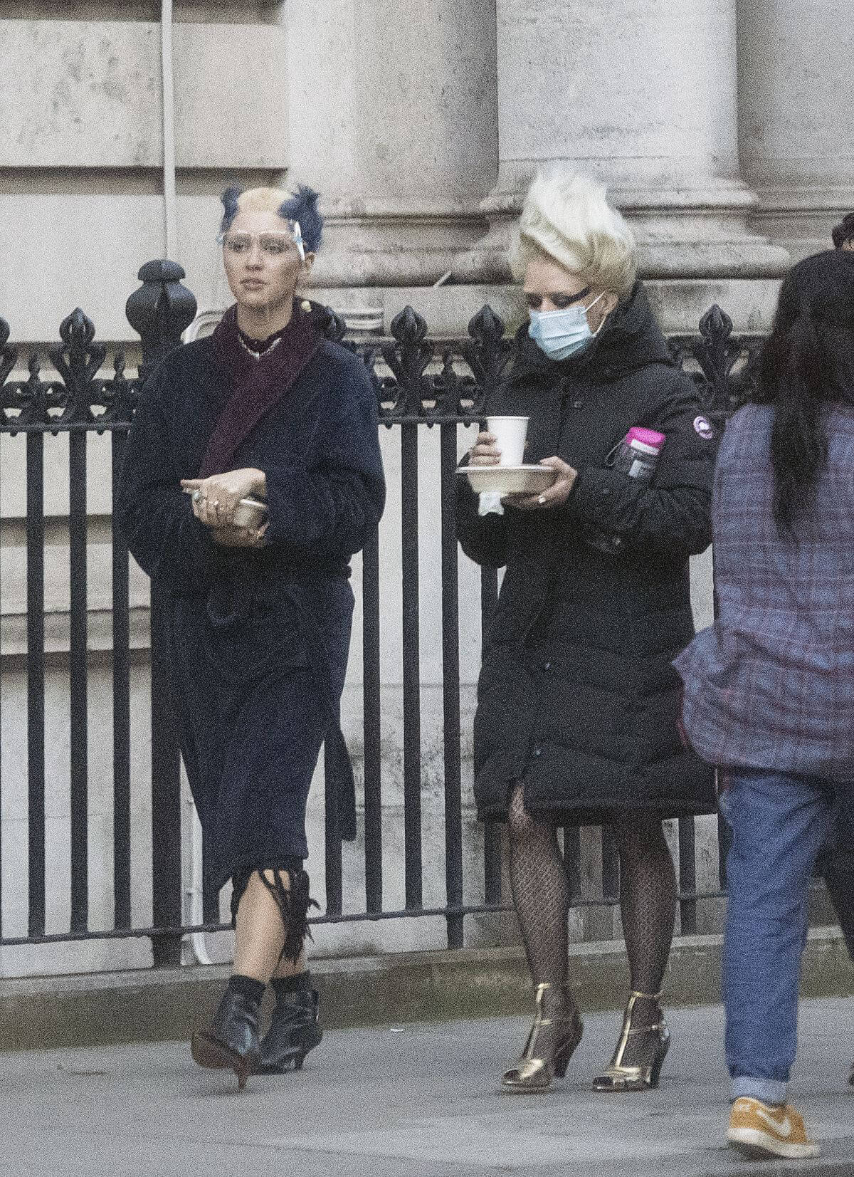 Iris Law and Maisie Williams Seen on the Set of Danny Boyle's Sex Pistols Drama in London 03/22/2021
