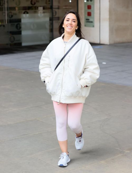 Janette Manrara in White Presenting Strictly Fitness at Morning Live TV in London 03/22/2021 2