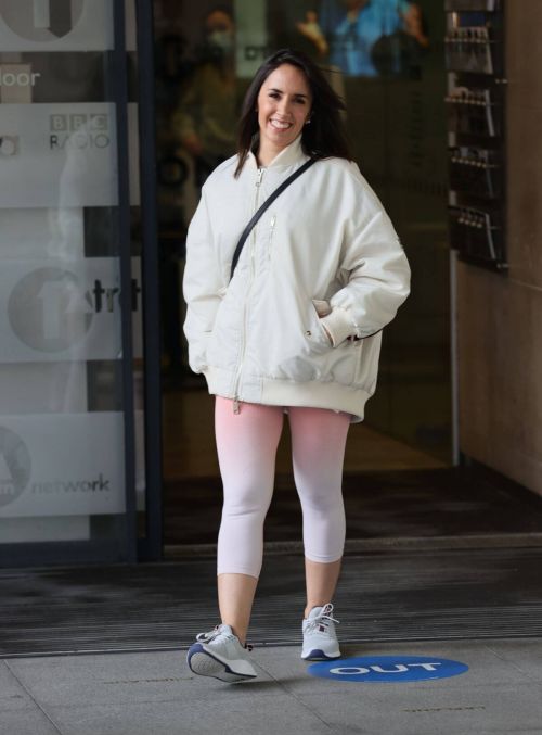 Janette Manrara in White Presenting Strictly Fitness at Morning Live TV in London 03/22/2021 4