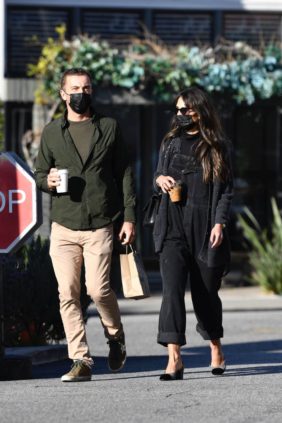 Jordana Brewster and Mason Morfit Out for Coffee in Brentwood 03/12/2021