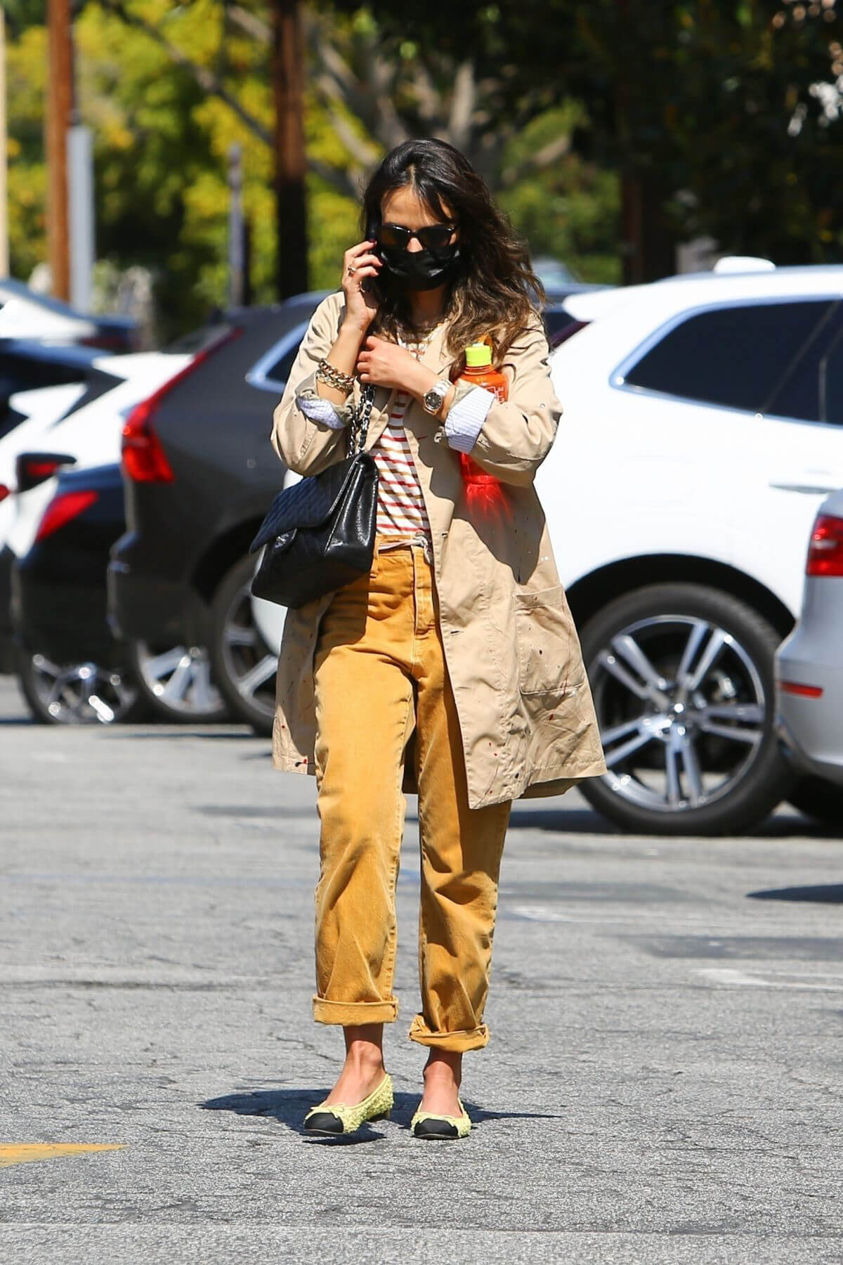 Jordana Brewster in Street Style Out in Brentwood 03/13/2021