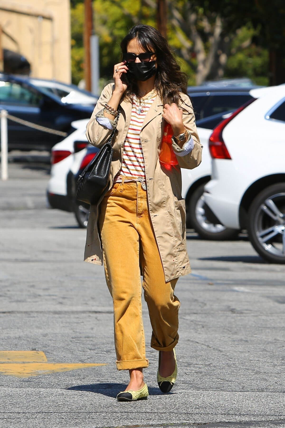 Jordana Brewster in Street Style Out in Brentwood 03/13/2021 | Celebskart