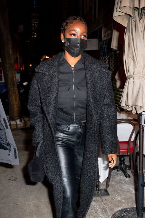 Justine Skye in Black Outfit Out for Dinner at Carbone in New York 02/21/2021 6
