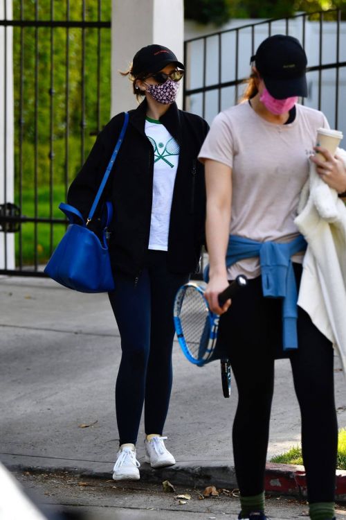 Katherine and Christina Schwarzenegger Spotted at a Tennis Match in Brentwood 03/22/2021 3