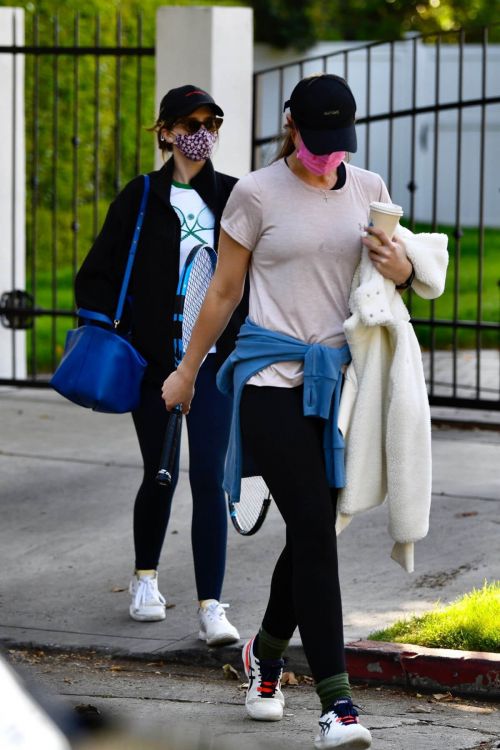 Katherine and Christina Schwarzenegger Spotted at a Tennis Match in Brentwood 03/22/2021 8