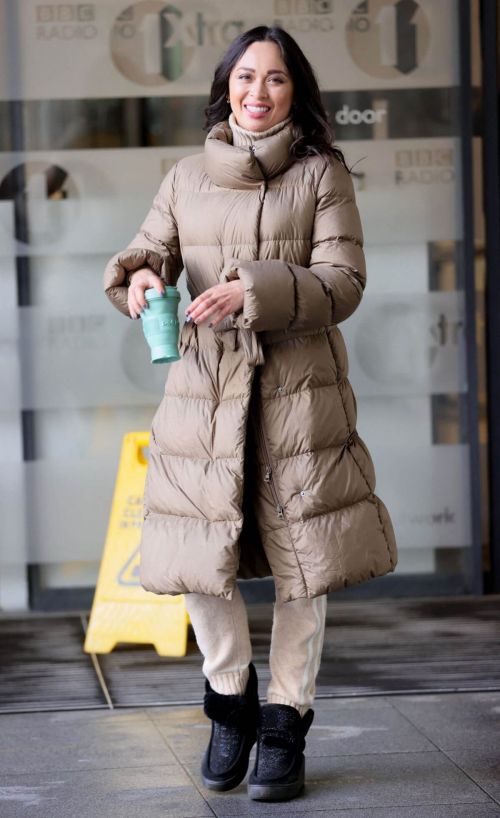 Katya Jones Dons Chic Coat While Leaving BBC