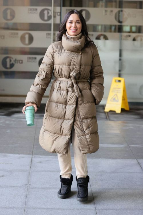 Katya Jones Dons Chic Coat While Leaving BBC