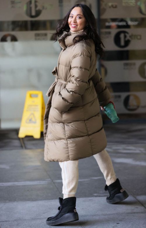 Katya Jones Dons Chic Coat While Leaving BBC