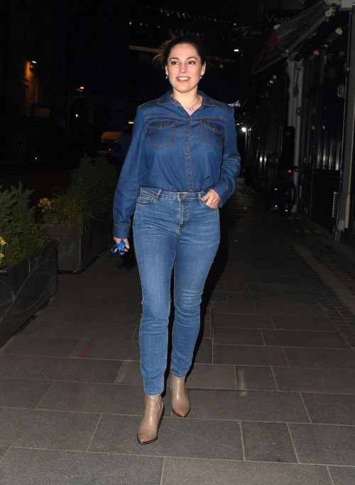 Kelly Brook Spotted in Double Denim as She Leaves Global Radio in London 03/12/2021