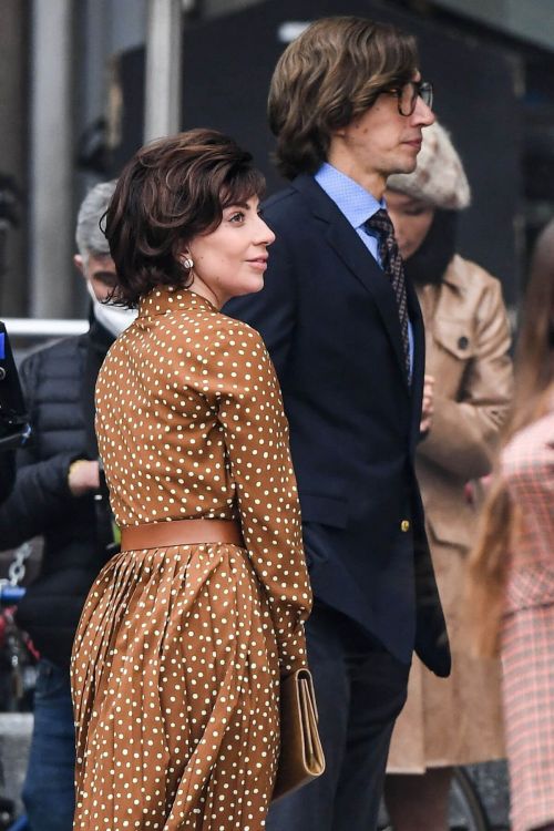 Lady Gaga and Adam Driver on the Set of The House of Gucci in Milan 03/11/2021 2